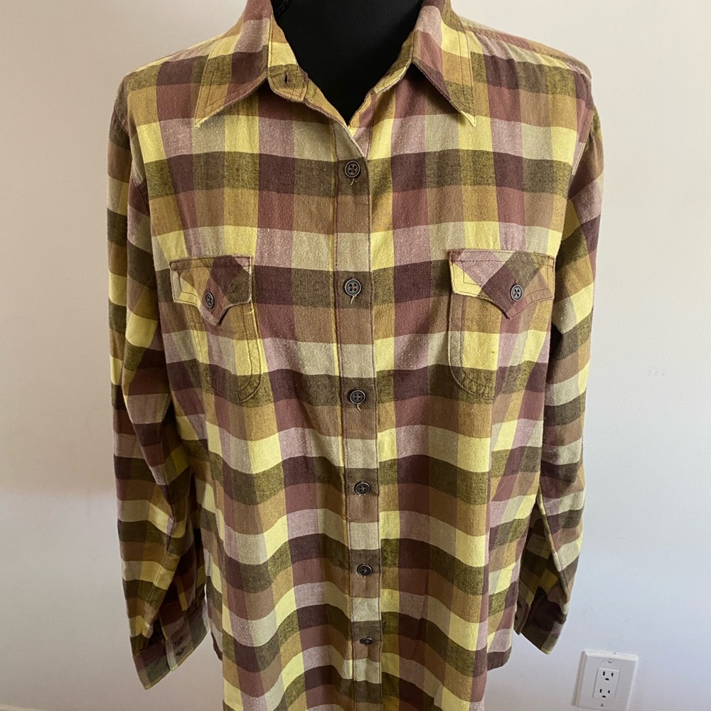 Wrangler Women's Yellow Plaid Shirt Western Cowgirl